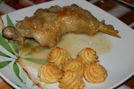 Cuisse de poulet au jus de pommes