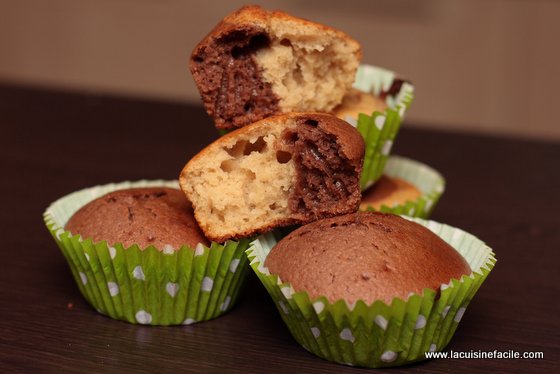 Muffin bicolore chocolat et vanille